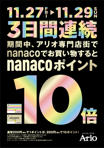 nanacoポイント10倍の画像