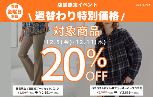 週替わり値下げ商品