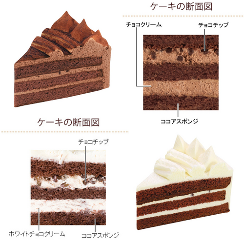 チョコ生ケーキとホワイトチョコ生ケーキの商品画像